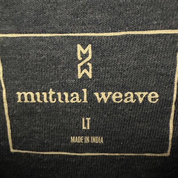 Mutual Weave Shirt Blue Men’s Sz LT Casual Cotton Blend Long Sleeved Crew Neck - Picture 6 of 9